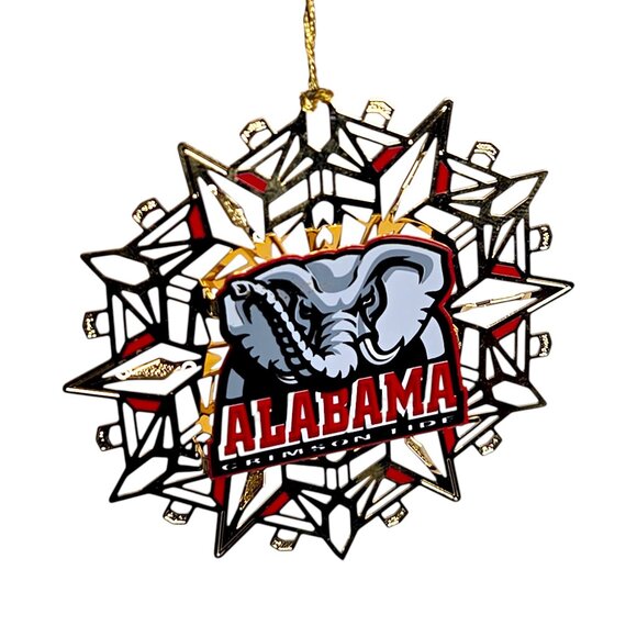 Vintage Brass Christmas Ornament Alabama Crimson Tide Big Al - Picture 4 of 7